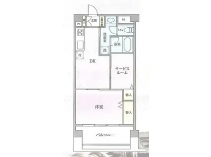 内宮シティハイツ(1SLDK/6階)の間取り写真