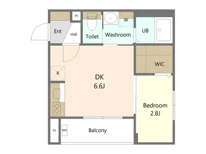 ガーデンパークアネックス(1DK/2階)の間取り写真