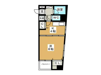 ワイメア・ヴァレー(1K/7階)の間取り写真