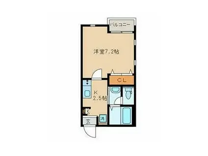 ボアレジデンス(1K/2階)の間取り写真