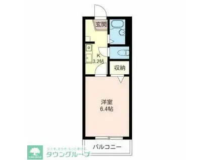 ヴィエント日吉(1K/3階)の間取り写真