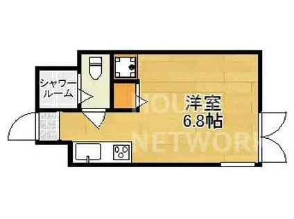 ヴィレッタ御苑前(1K/1階)の間取り写真