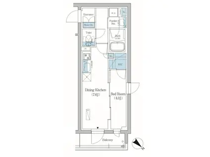 プライムブリス品川旗の台(1DK/2階)の間取り写真