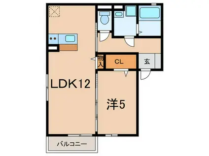 エンジェル御園(1LDK/1階)の間取り写真