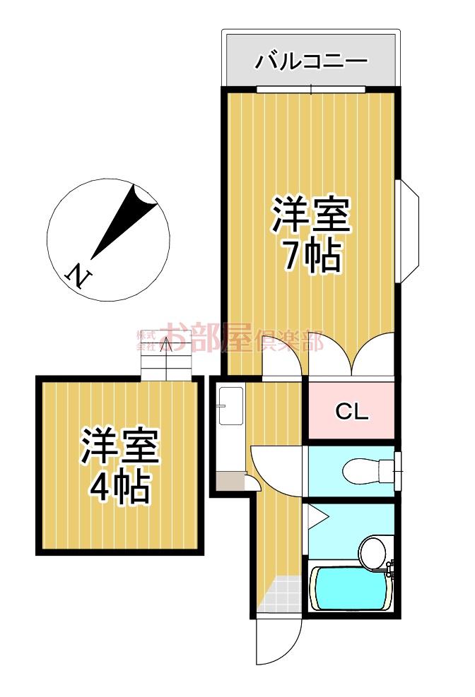 アザリア野中町(1K/1階)の間取り写真