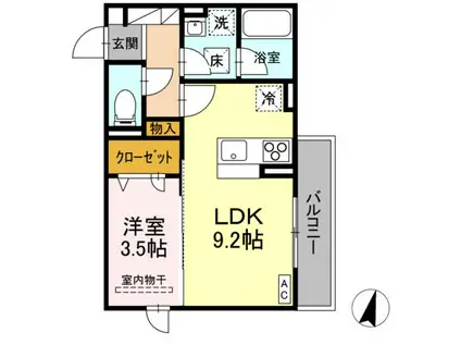 D-ROOMCIX(1LDK/1階)の間取り写真