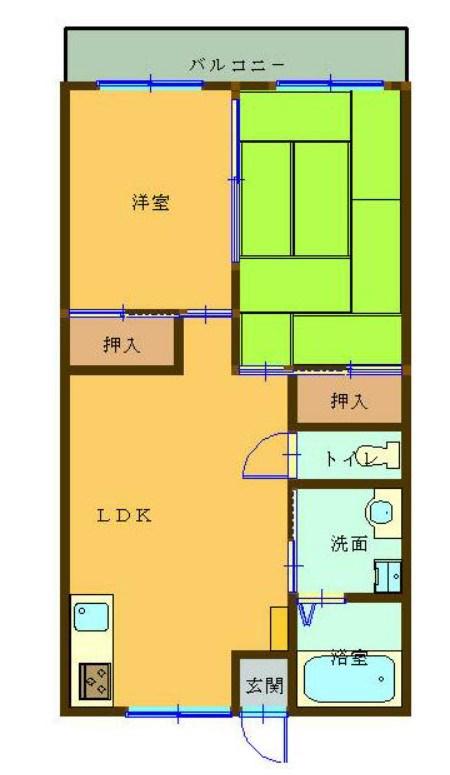 高浜BLDII(2LDK/3階)の間取り写真