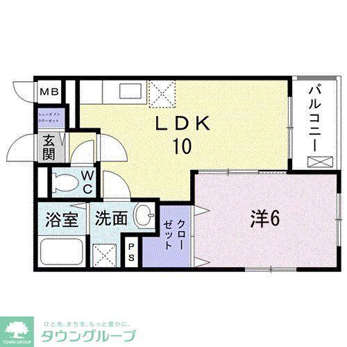 パークレスト(1LDK/1階)の間取り写真