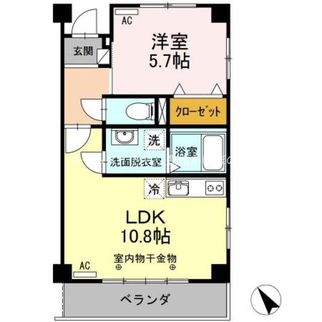 ライフパーク・ユニゾン(1LDK/3階)の間取り写真