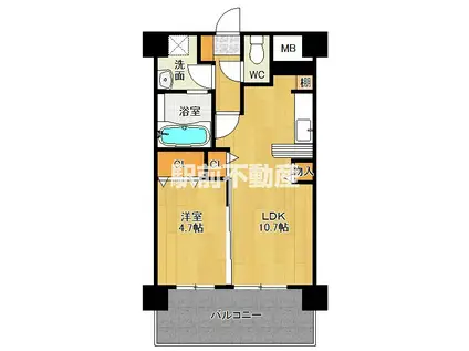 カンフォーラ松原(1LDK/7階)の間取り写真