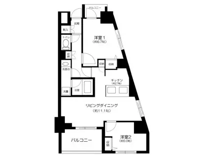 ルフレ赤羽サウス(2LDK/5階)の間取り写真