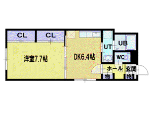 TK松並(1DK/3階)の間取り写真