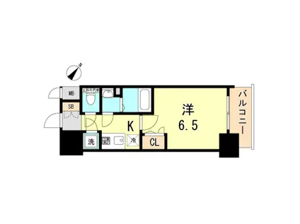 エスプレイス神戸ハーバーウエスト(1K/14階)の間取り写真