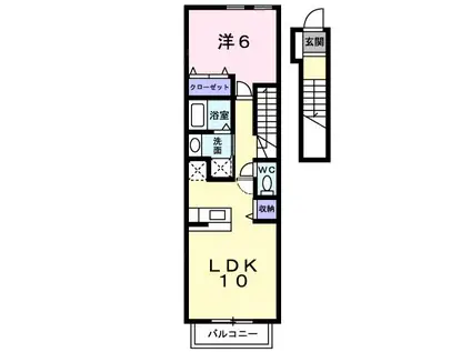 SUNSQUARE新地A(1LDK/2階)の間取り写真