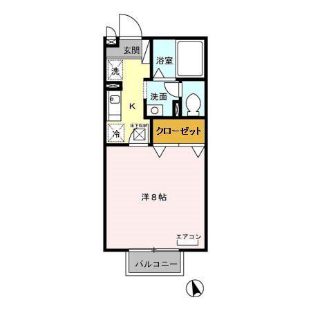 MAISON GEGU SOLEIL AMI(1K/1階)の間取り写真
