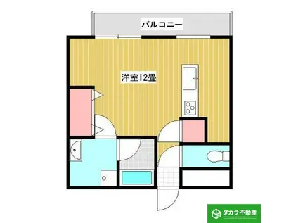 コールコートⅡ(ワンルーム/4階)の間取り写真