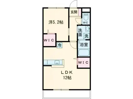 シトリンI(1LDK/2階)の間取り写真
