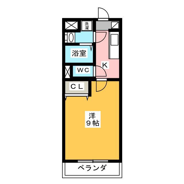ブライトタイムI(1K/1階)の間取り写真