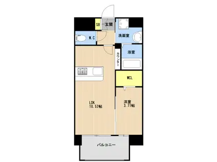 LIBTH美栄橋(1LDK/4階)の間取り写真