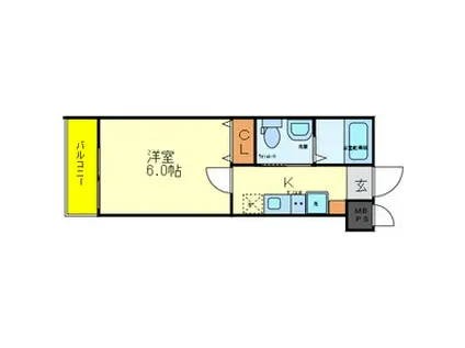 WINS COURT HATTORI(1K/3階)の間取り写真