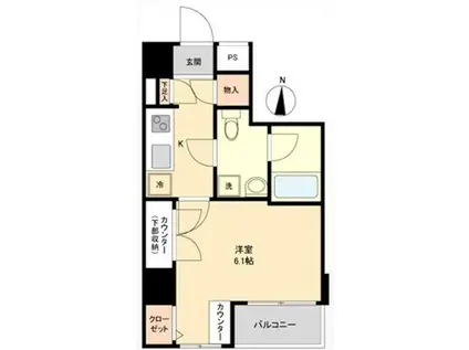 スカイコート文京江戸川橋(1K/3階)の間取り写真