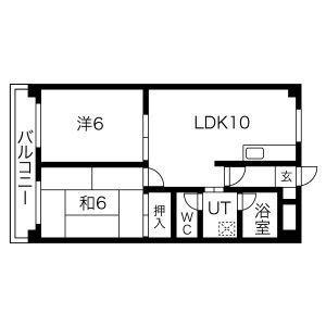 メゾンソシアル(2LDK/4階)の間取り写真