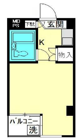 武蔵ビル(1K/3階)の間取り写真