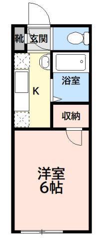 樫の木ハイツ(1K/2階)の間取り写真
