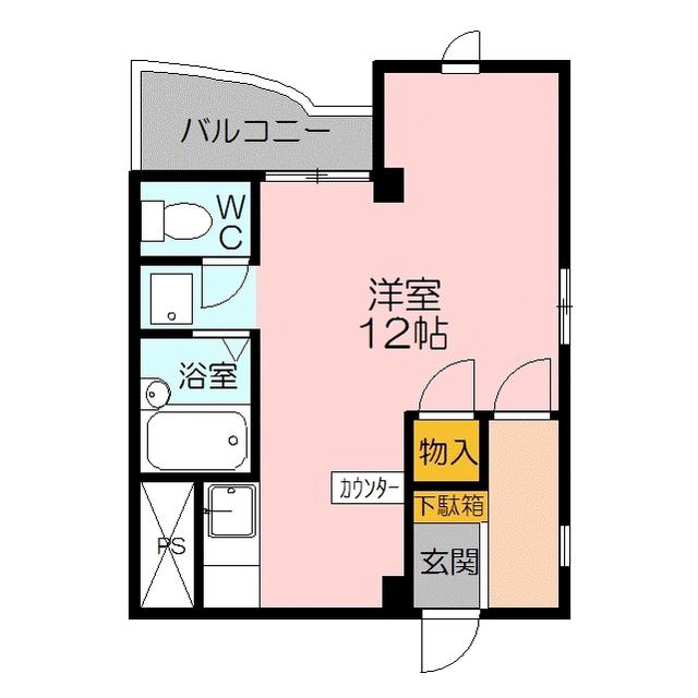 ピアシティー(ワンルーム/3階)の間取り写真