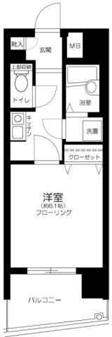シンシア大森本町(1K/3階)の間取り写真