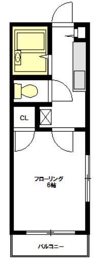 フラットアン(1K/1階)の間取り写真