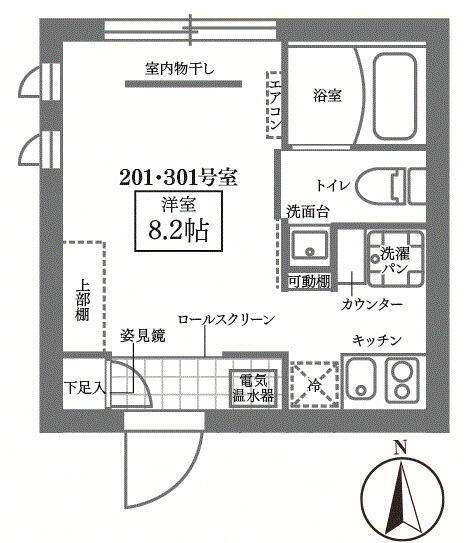COCOCUBE新御徒町イースト(ワンルーム/2階)の間取り写真