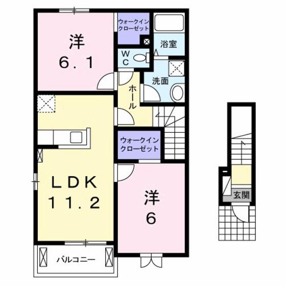 サンフォレスト(2LDK/2階)の間取り写真