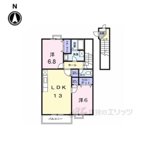 コンファーム王寺(2LDK/2階)の間取り写真