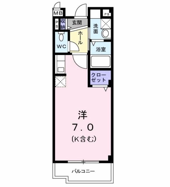 パセーオ セレッソ(ワンルーム/2階)の間取り写真