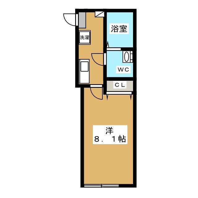 CASAつきみの(1K/1階)の間取り写真