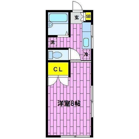 シティハイツ平塚(1K/2階)の間取り写真