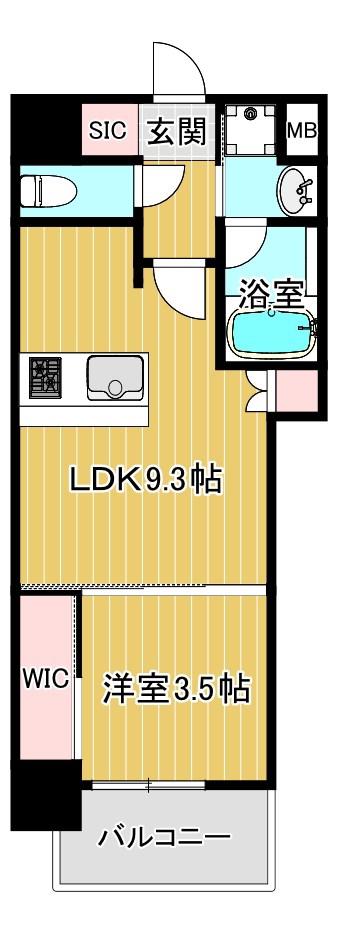 アーバネックス南森町イースト(1LDK/5階)の間取り写真