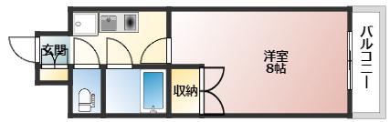 サテライト観音(1K/2階)の間取り写真