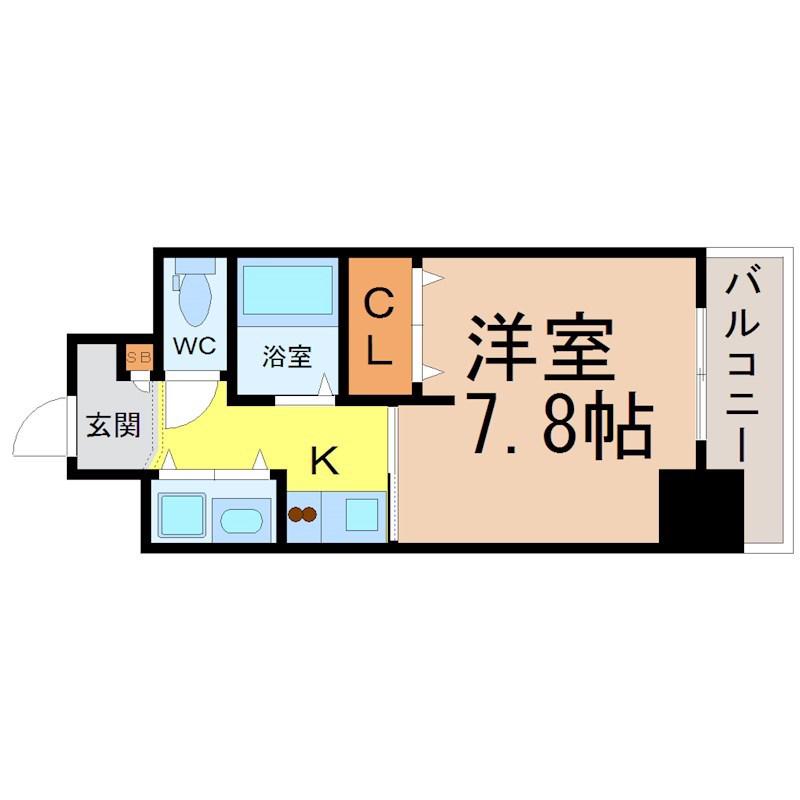 AXIS桜通内山(1K/4階)の間取り写真