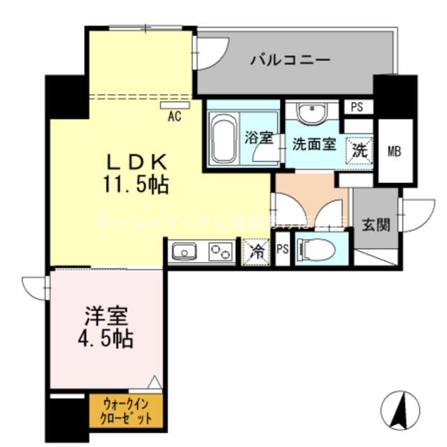 セントラルレジデンス(1LDK/5階)の間取り写真