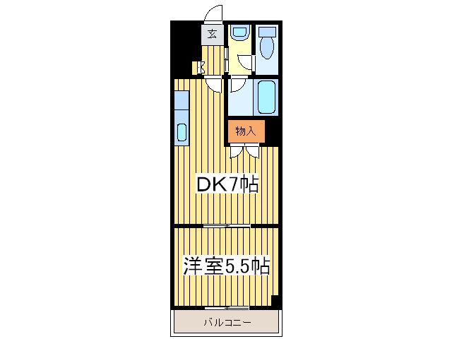 アルカディア33(1DK/4階)の間取り写真
