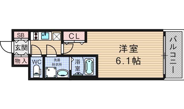 レオンコンフォート難波リオ(1K/3階)の間取り写真