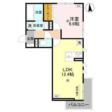 LUMIERE DU SOIR DEU(1LDK/3階)の間取り写真