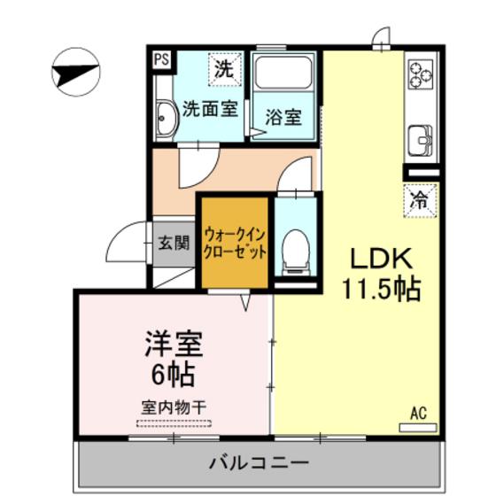 シエル大通(1LDK/3階)の間取り写真