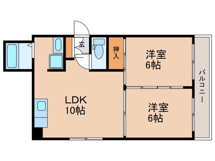 カペラホリエ(2LDK/3階)の間取り写真