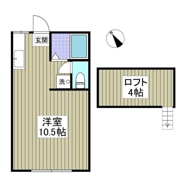 久保田ハイツ3号棟(ワンルーム/1階)の間取り写真