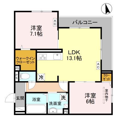 エクシードII(2LDK/3階)の間取り写真
