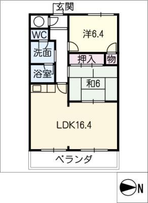 MKタウン江場A(2LDK/3階)の間取り写真