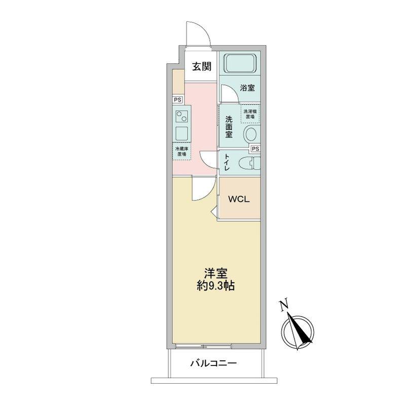 レオ四拾八番館(1K/4階)の間取り写真